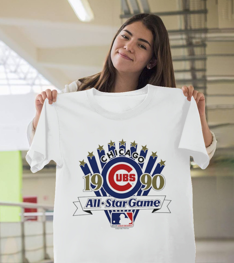 Chicago Cubs 1990 MLB All Star Game Logo Stars Blue Red T-Shirt