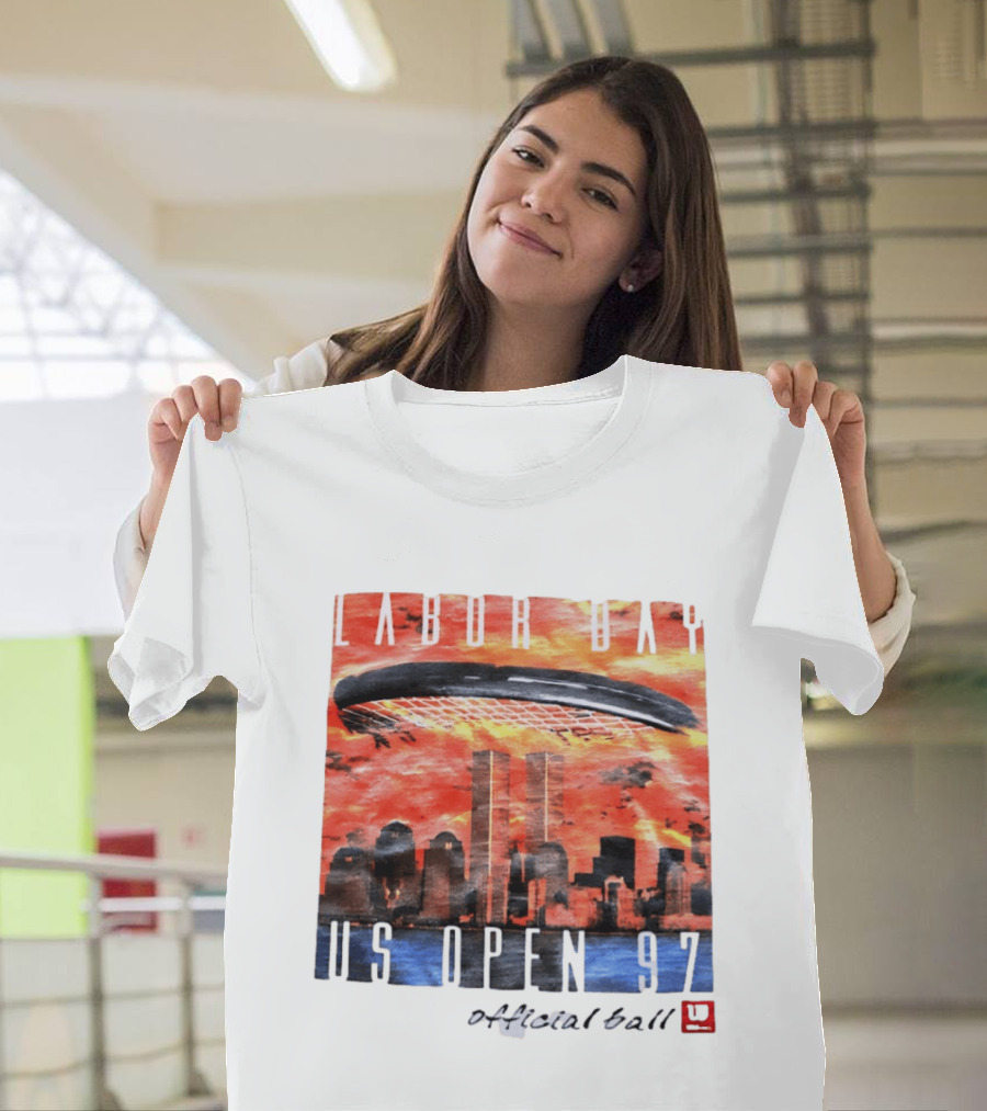 Labor Day US Open 97 Wilson Official Ball Twin Towers Skyline T-Shirt