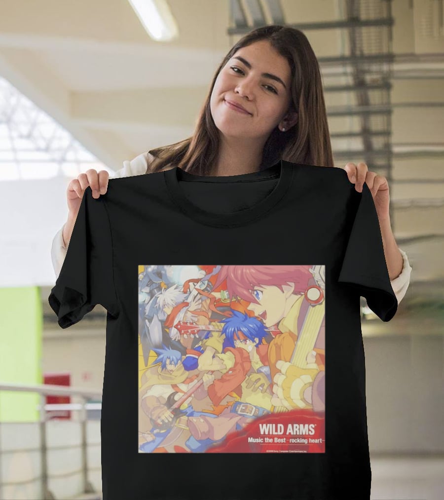 Wild Arms Music The Best Rocking Heart 2006 Anime Characters Playing Guitar T-Shirt
