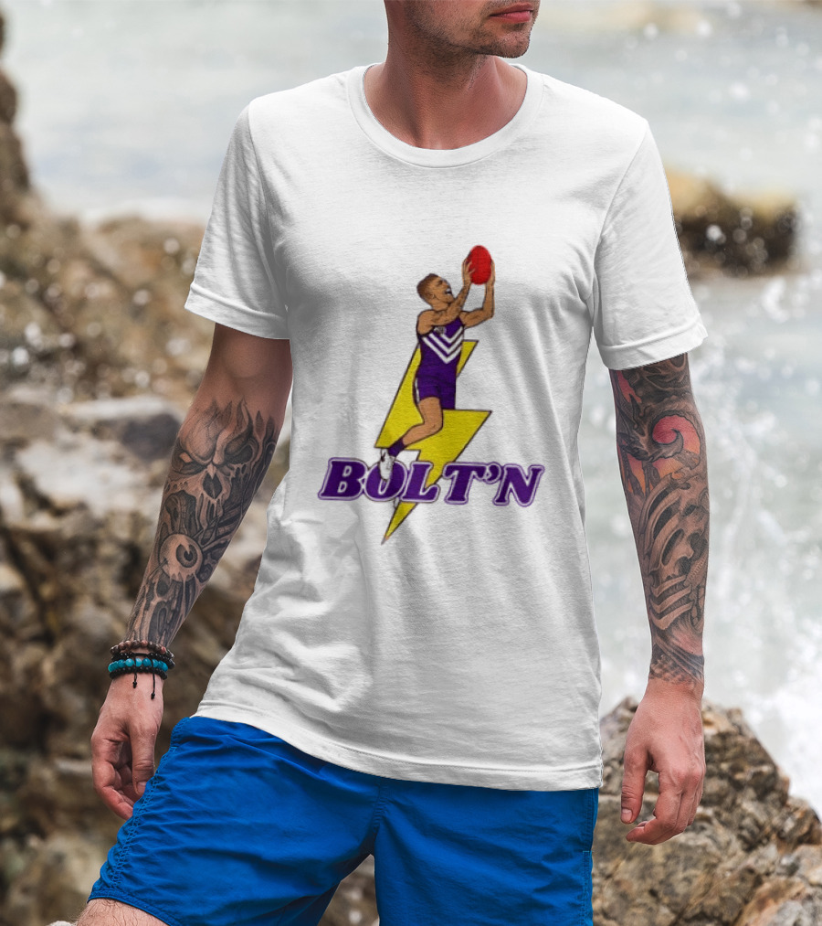 Bolt'n High Flying Australian Football Player AFL Footy T-Shirt