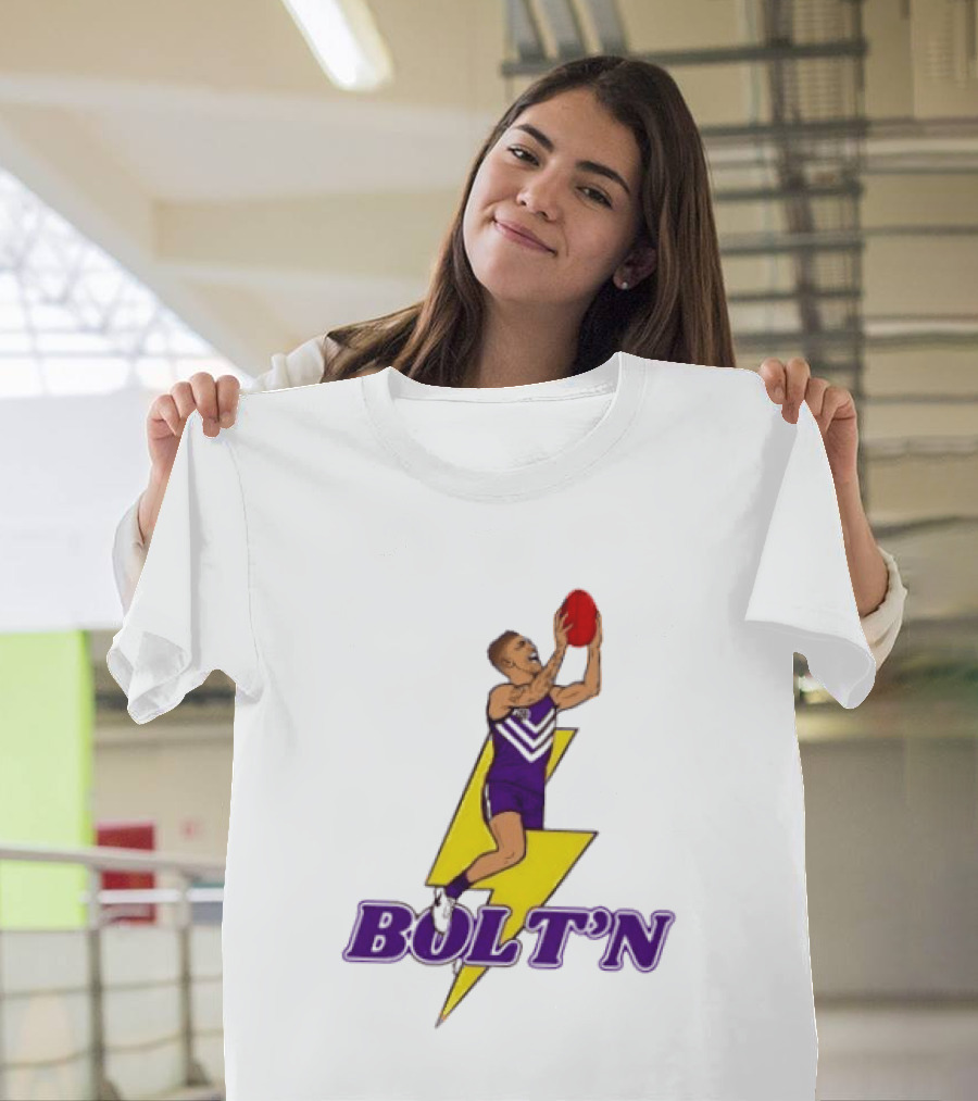 Bolt'n High Flying Australian Football Player AFL Footy T-Shirt