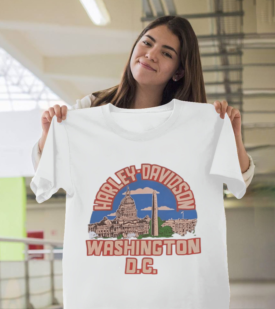 Harley Davidson Washington DC Capitol Washington Monument T-Shirt