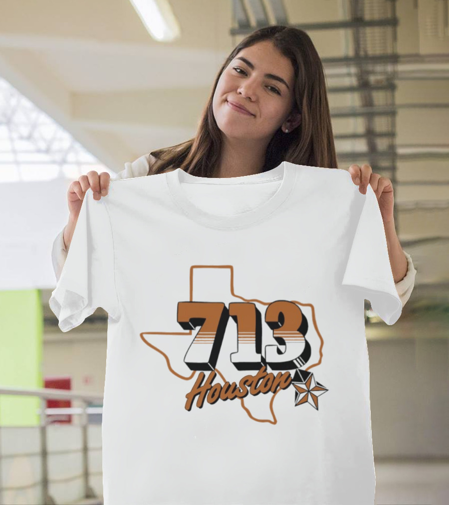 Houston 713 Texas Map Lone Star T-Shirt
