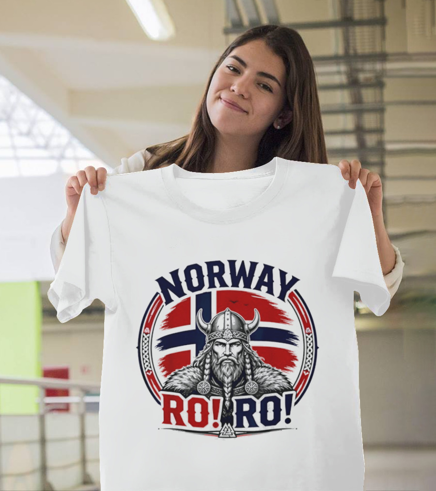 Norway Viking Warrior Braided Beard RO RO Flag T-Shirt