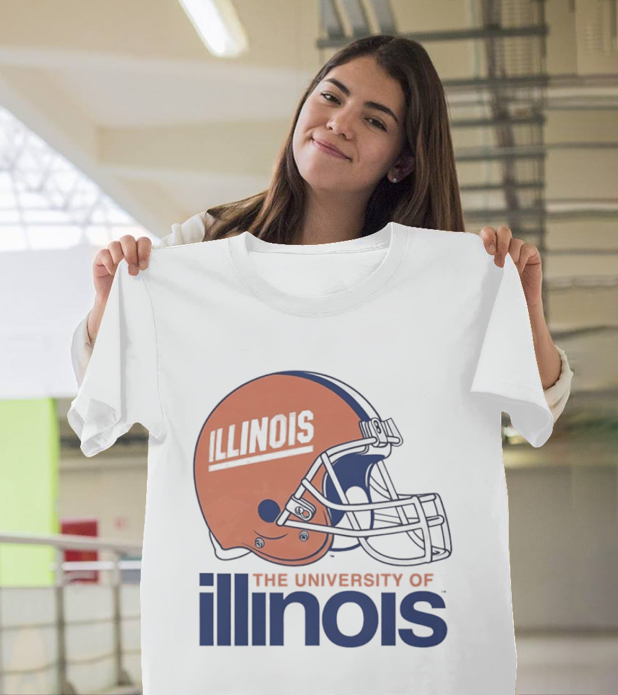 Illinois Football Helmet University Of Illinois Team Spirit T-Shirt