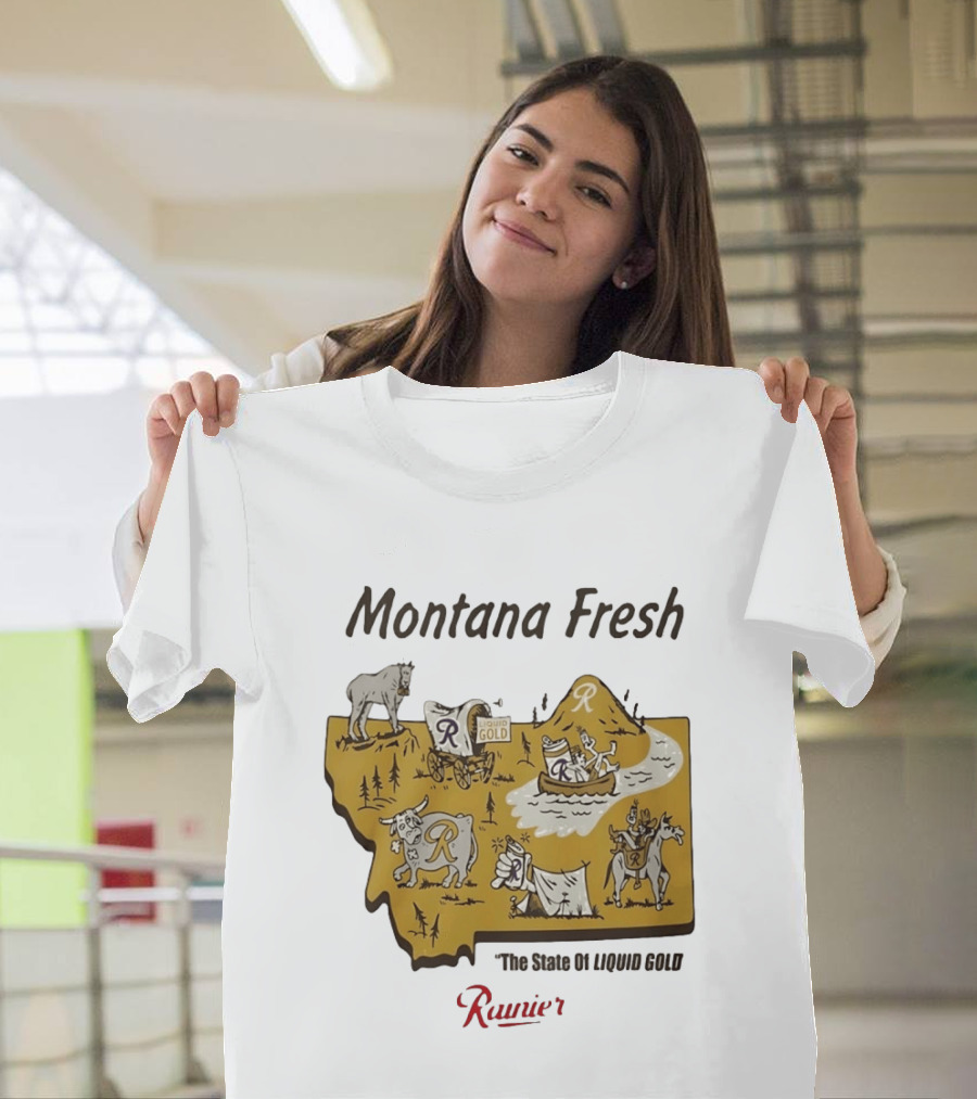 Rainier Montana Fresh The State Of Liquid Gold Liquid Gold T-Shirt