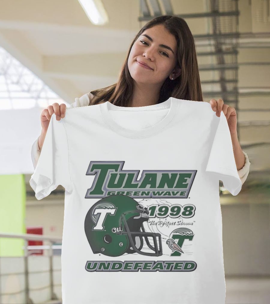 Tulane Green Wave 1998 Undefeated Perfect Season Helmet Pelican T-Shirt
