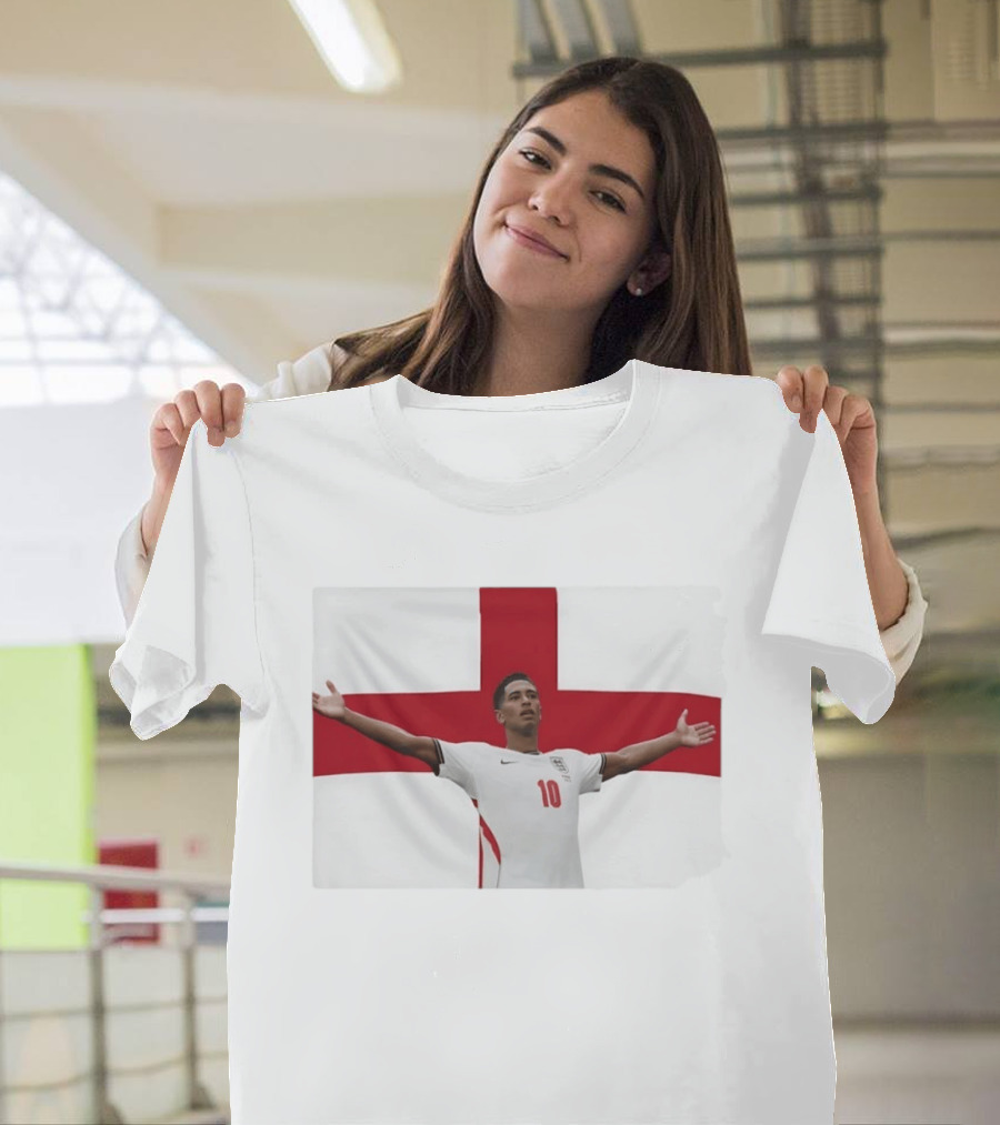 Jude Bellingham England Number 10 St George's Cross Flag T-Shirt