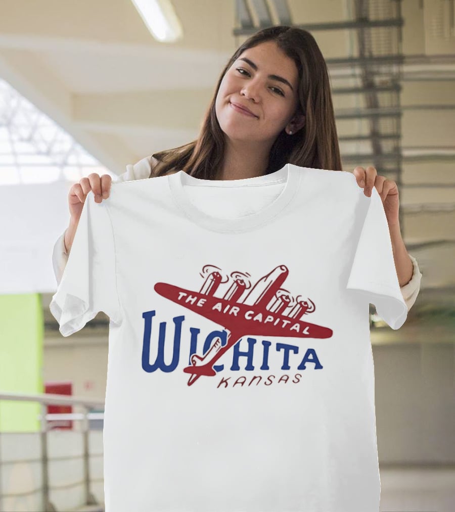 Wichita Kansas The Air Capital Airplane Retro Aviation T-Shirt