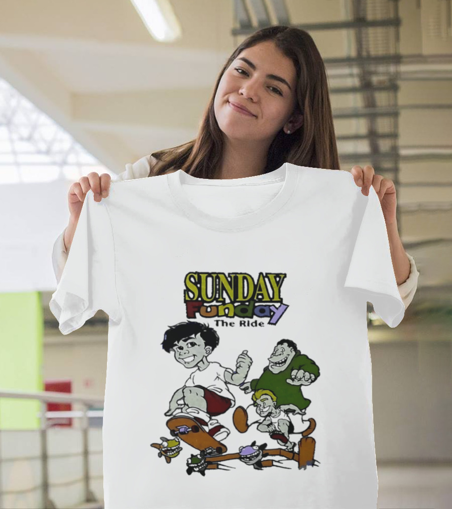 SUNDAY Funday The Ride Skateboarding Adventure Kids T-Shirt