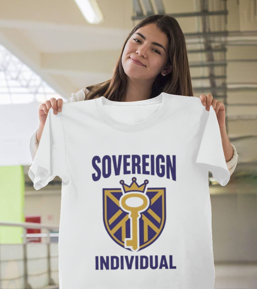 Sovereign Individual Key Crown Shield T-Shirt