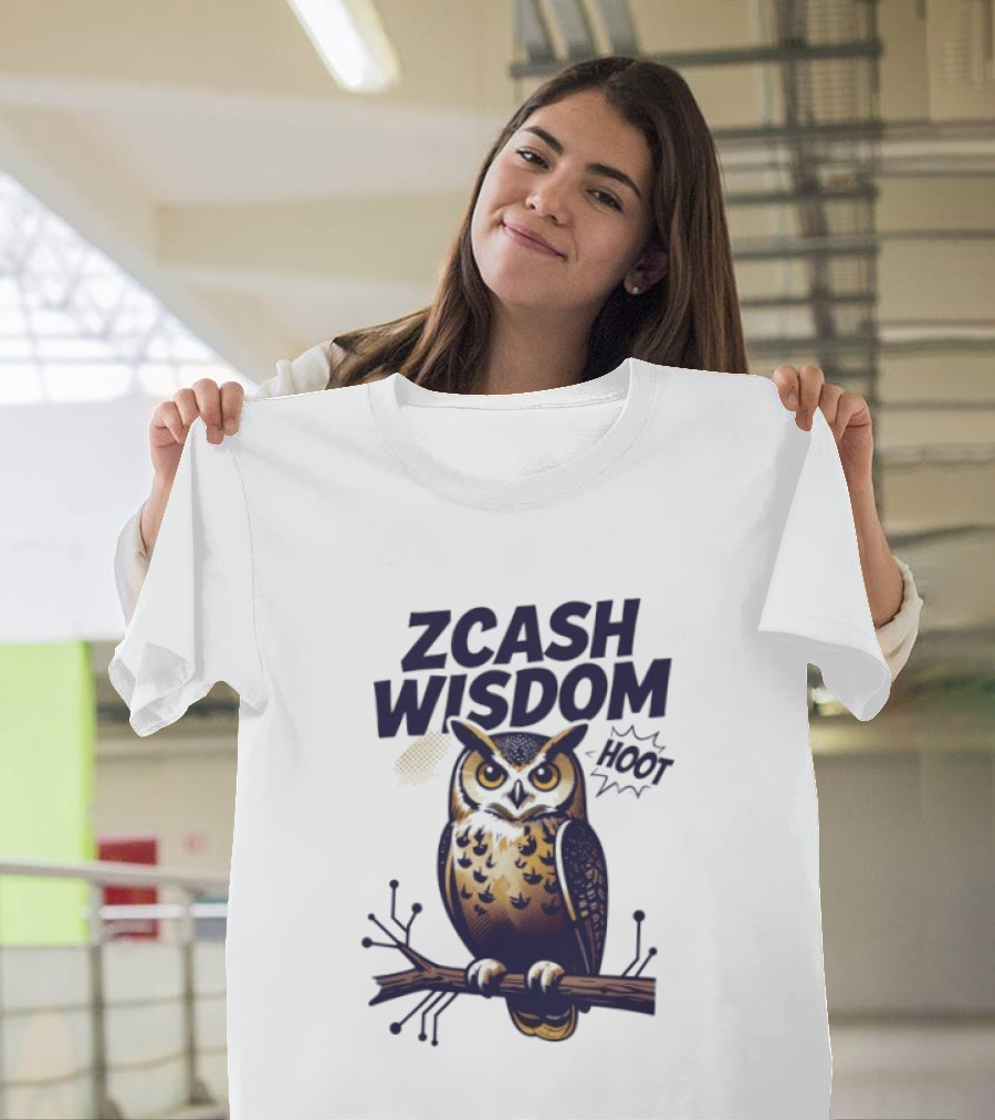 Zcash Wisdom Owl Hoot Cryptocurrency Insight T-Shirt