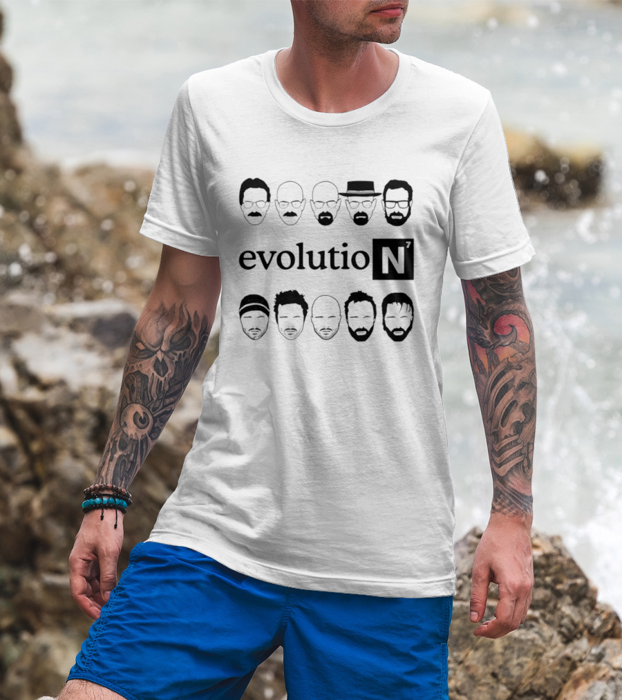 Evolution Walter White Jesse Pinkman Breaking Bad Faces T-Shirt