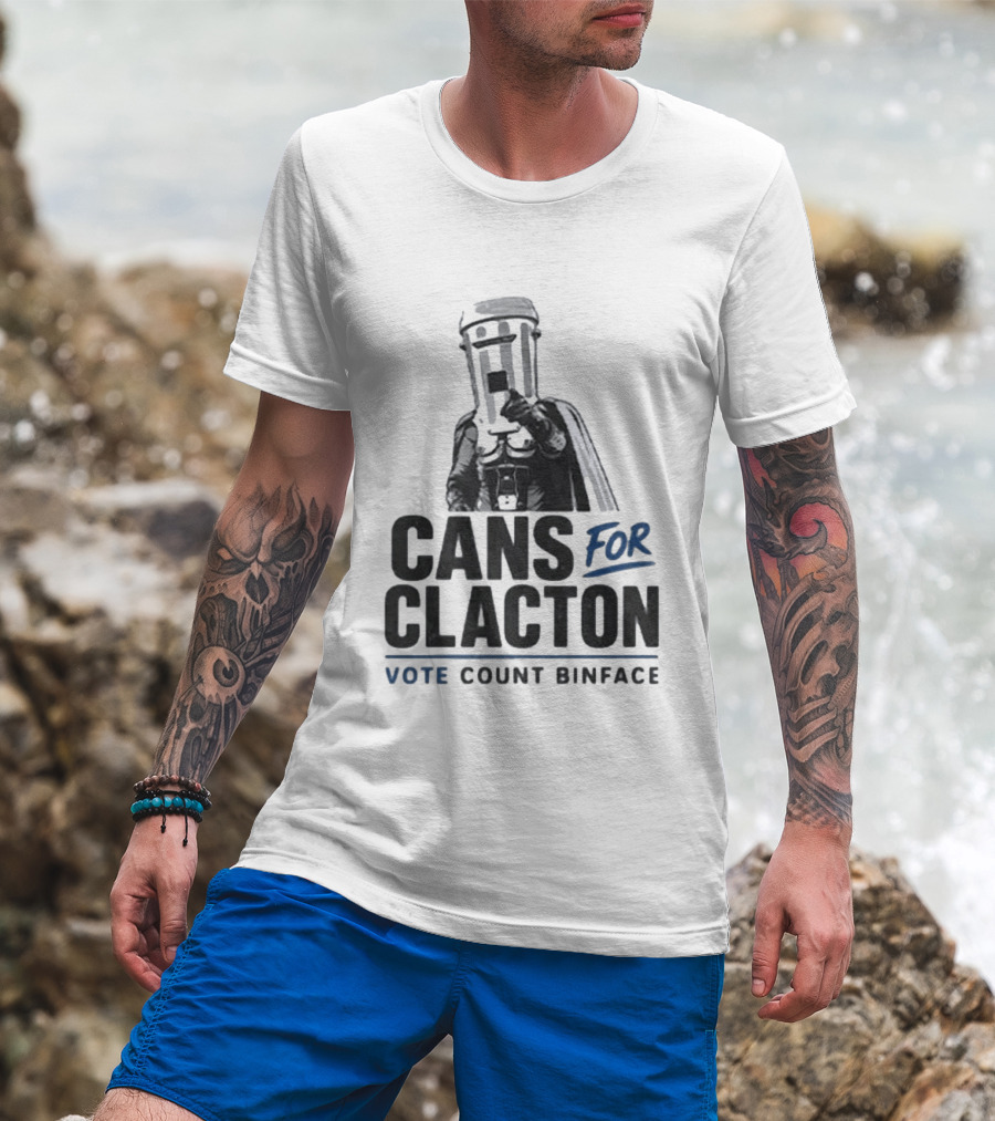 Cans For Clacton Vote Count Binface Political Campaign UK Election T-Shirt