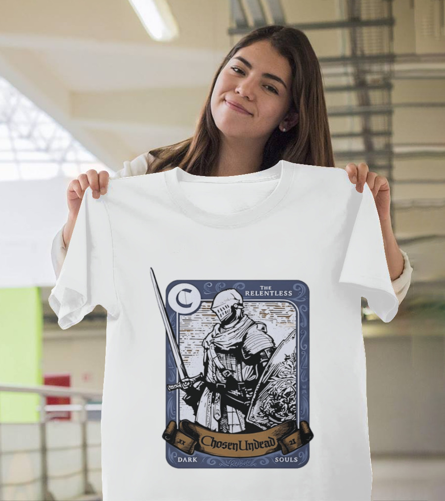 Chosen Undead The Relentless Dark Souls Knight Trading Card T-Shirt