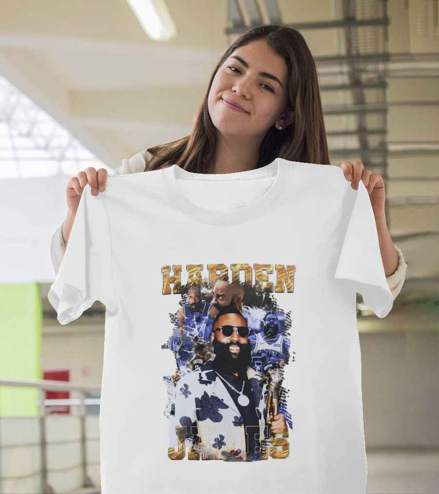 James Harden Houston Rockets NBA Legend Collage T-Shirt