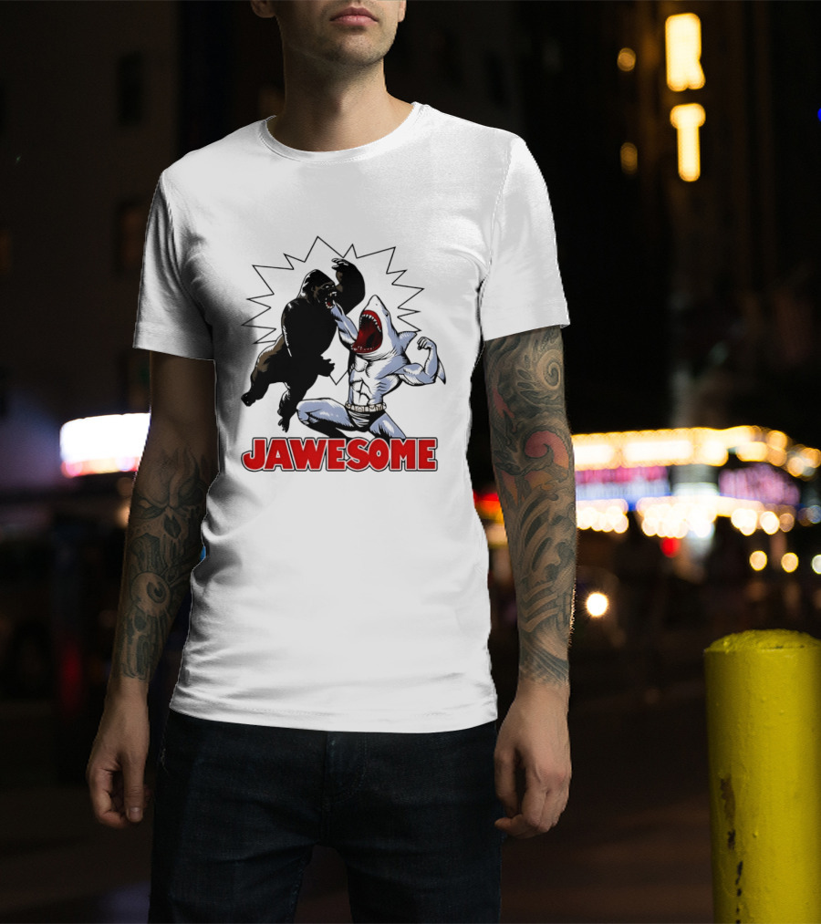 Jawesome Gorilla Vs Shark Battle Showdown T-Shirt
