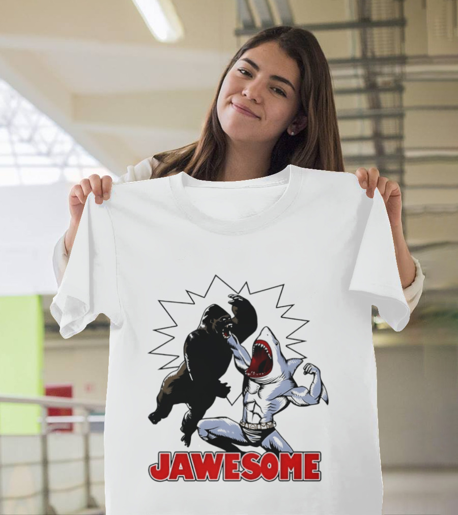 Jawesome Gorilla Vs Shark Battle Showdown T-Shirt