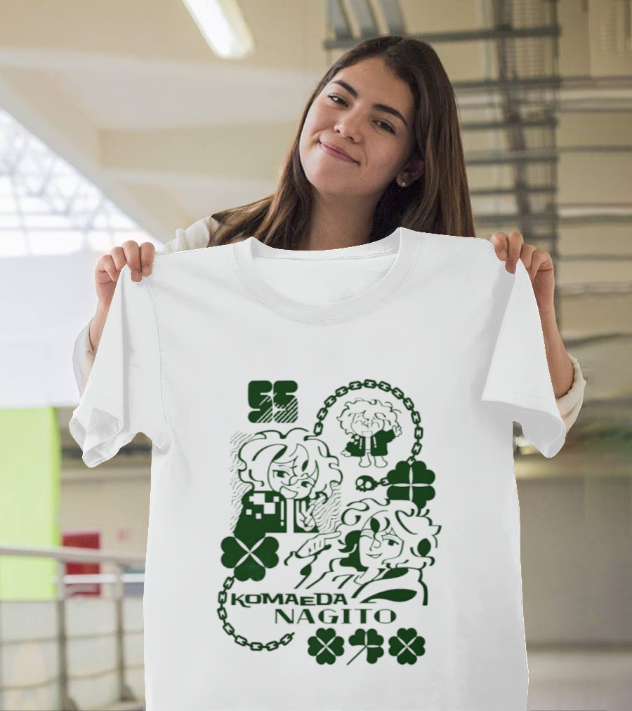 Komaeda Nagito Cute Clover Chain T-Shirt