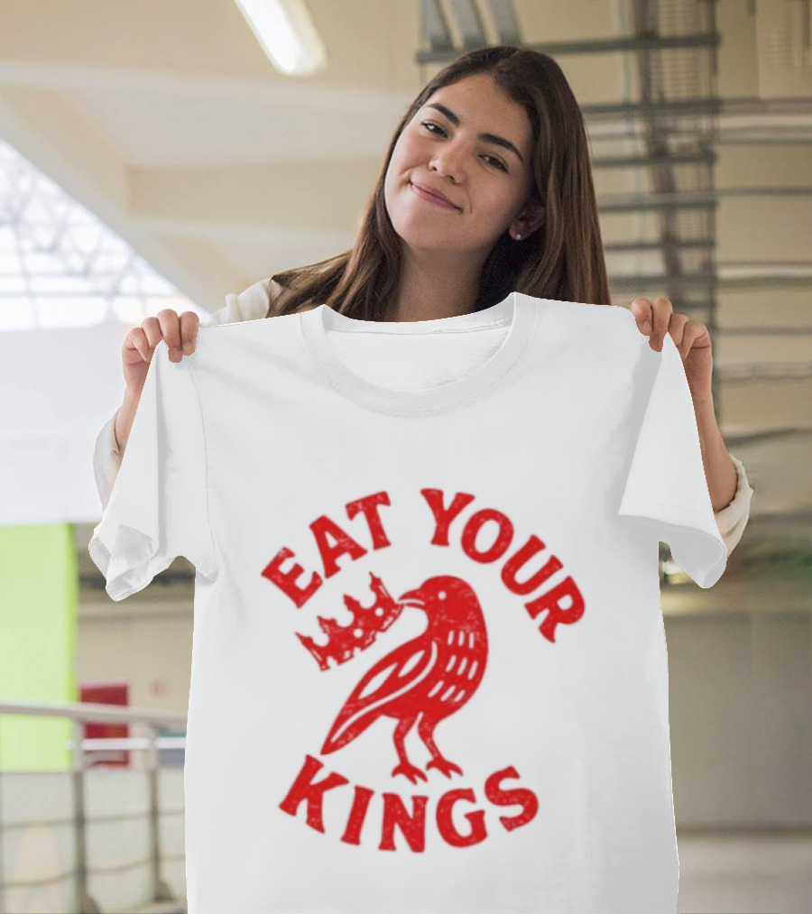 Eat Your Kings Raven With Crown Gothic Crow T-Shirt