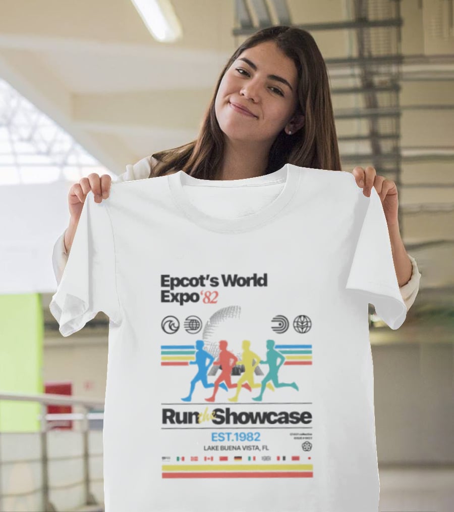 Epcot's World Expo '82 Run The Showcase Lake Buena Vista EST. 1982 T-Shirt