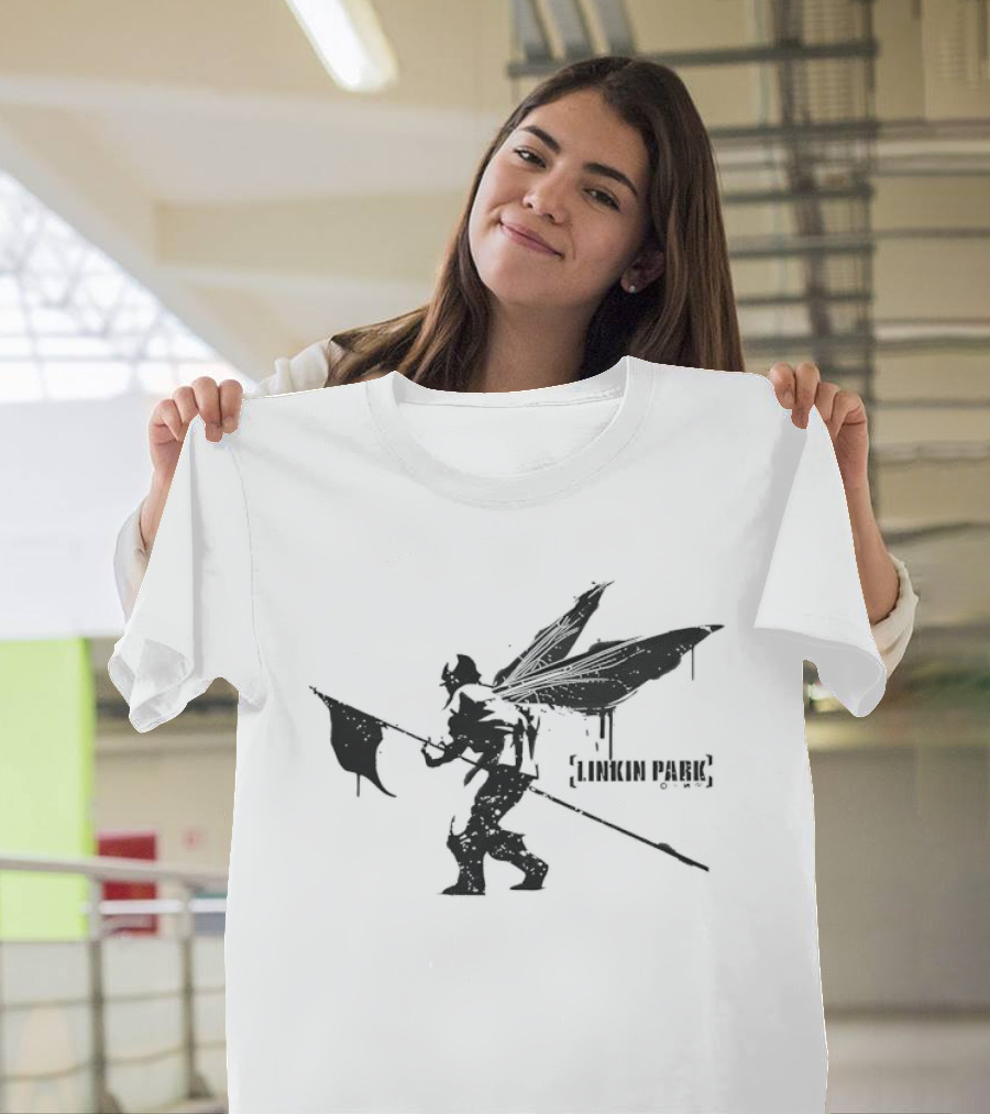 Linkin Park Hybrid Theory Soldier Dragonfly Wings Holding Flag T-Shirt