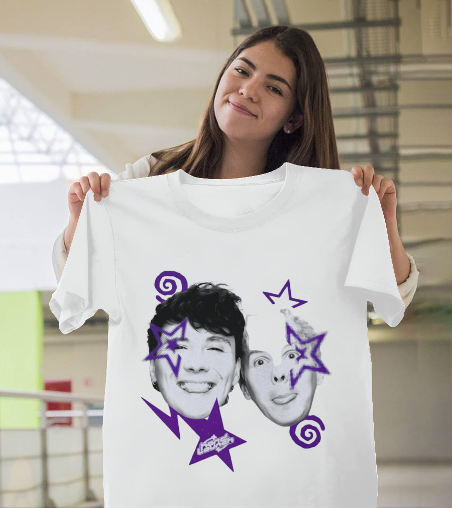 Hard Launch Firstpinof Iconic Faces With Purple Aesthetic Swirls And Stars T-Shirt
