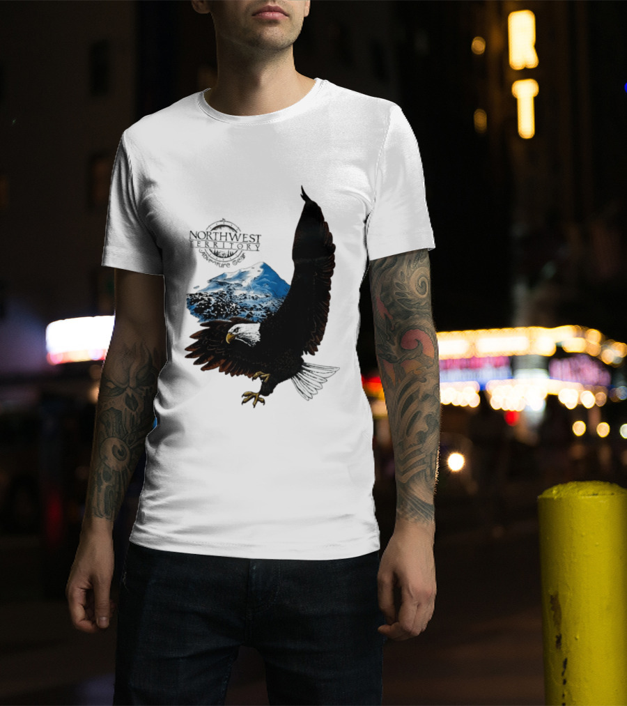 Northwest Territory Adventure Eagle Majestic Mountain Scene T-Shirt