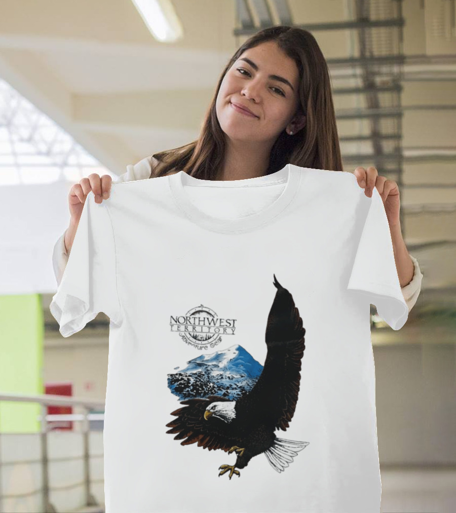Northwest Territory Adventure Eagle Majestic Mountain Scene T-Shirt