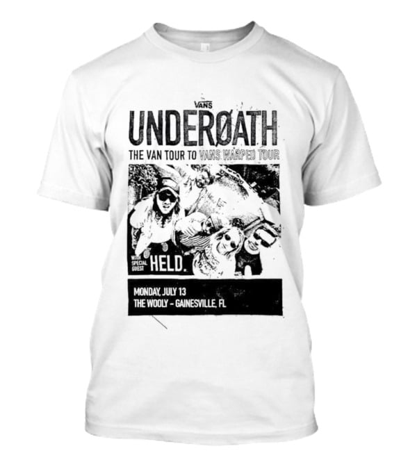 Underoath The Van Tour To 2026 Warped Tour Monday July 13 The Wooly Gainesville FL T-Shirt