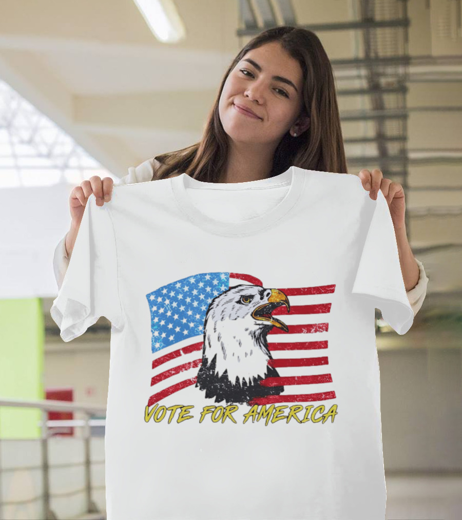 Vote For America Bald Eagle American Flag Stars And Stripes T-Shirt