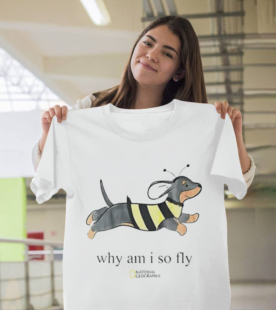Why Am I So Fly Dachshund Bee National Geographic T-Shirt