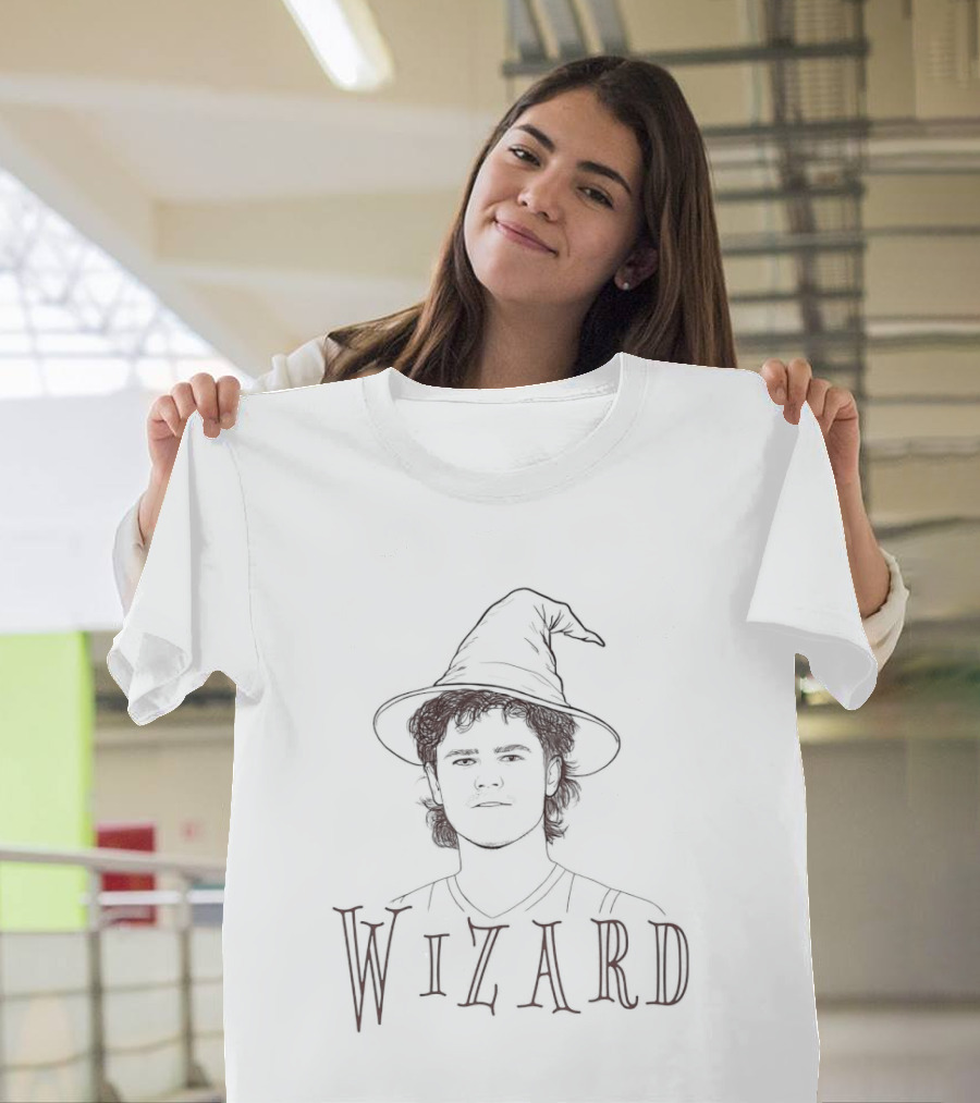 Wizard Mustache Man Wearing Hat Sketch T-Shirt
