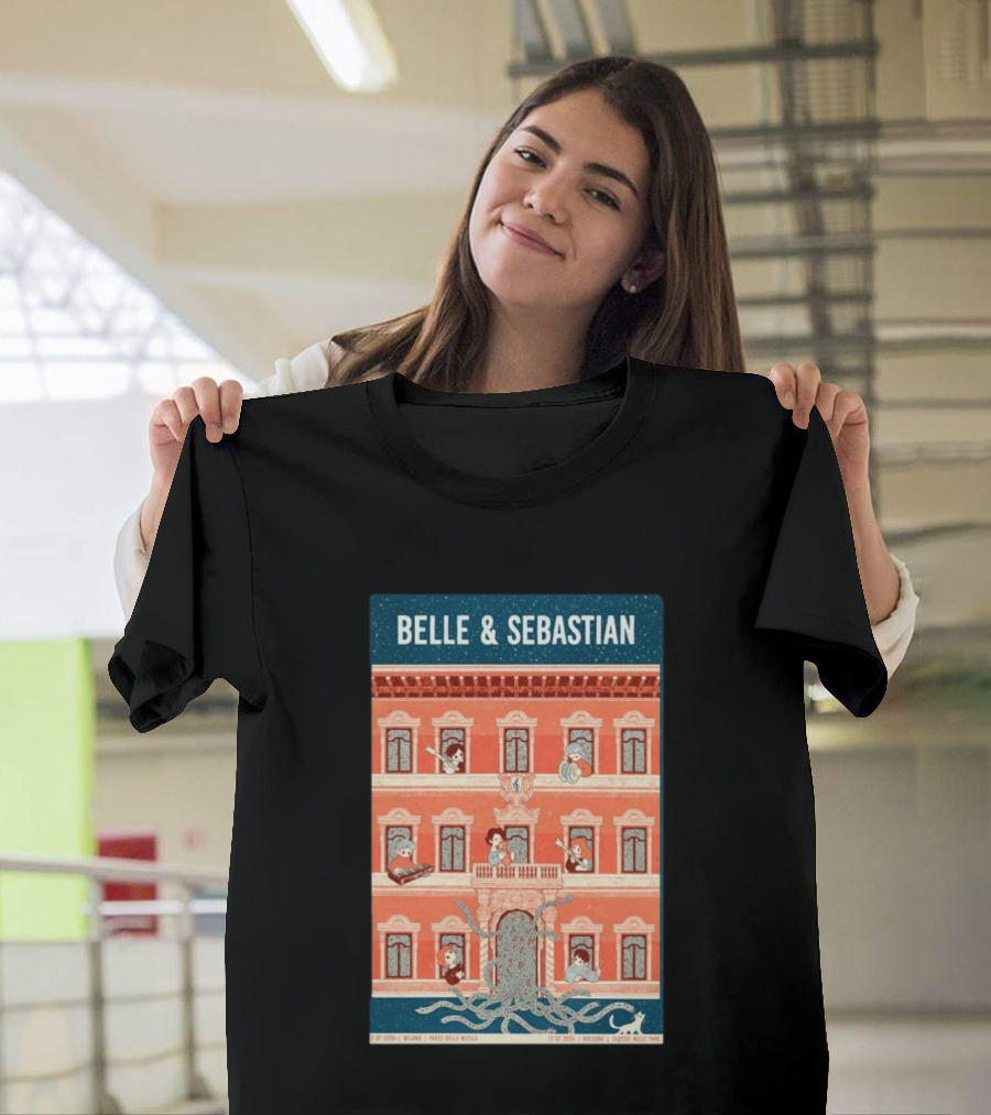 Belle And Sebastian July 12 13 2026 Italy Milan Bologna Tour Parco Della Musica Sonic Music Park T-Shirt