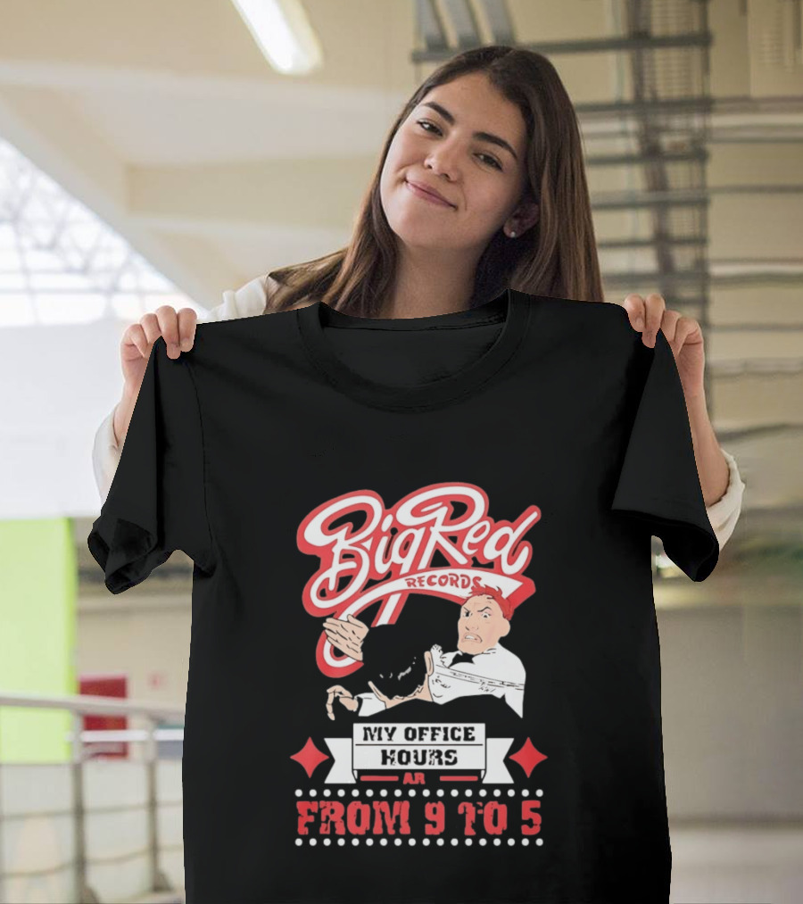 Big Red Records My Office Hours Are From 9 To 5 Retro Comic T-Shirt