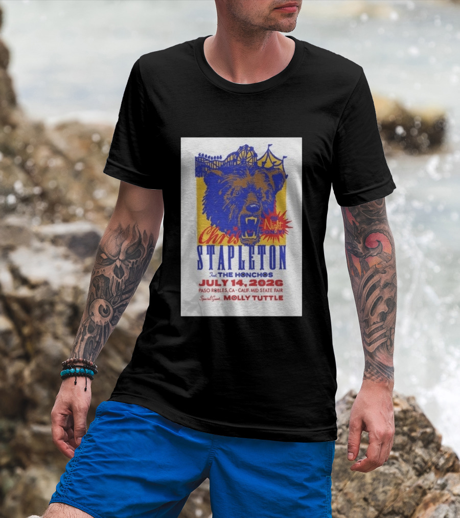 Chris Stapleton Live Concert Paso Robles CA July 14 2026 Featuring The Honchos Special Guest Molly Tuttle T-Shirt