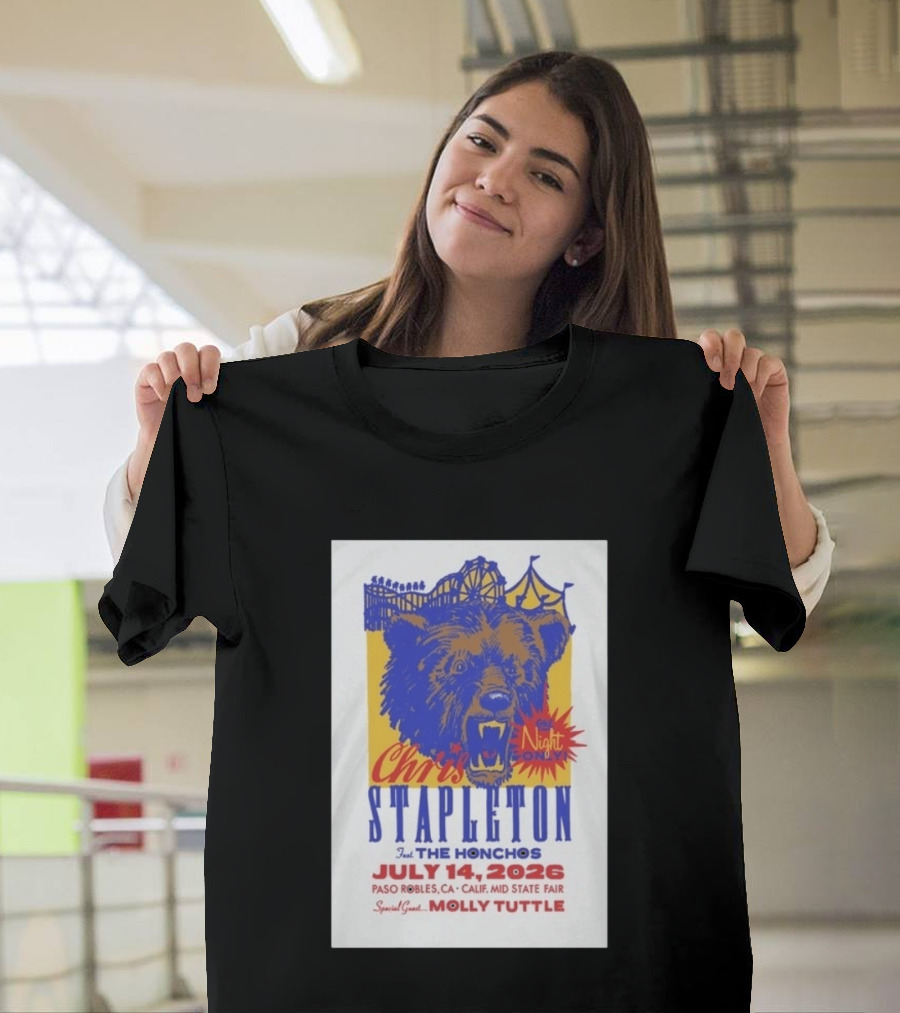 Chris Stapleton Live Concert Paso Robles CA July 14 2026 Featuring The Honchos Special Guest Molly Tuttle T-Shirt