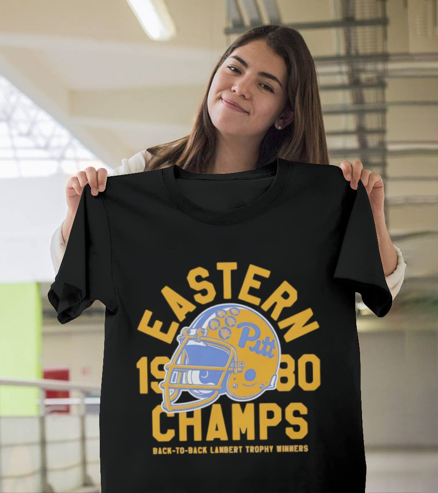 Eastern 1980 Champs Pitt Back To Back Lambert Trophy Winners Football Helmet T-Shirt