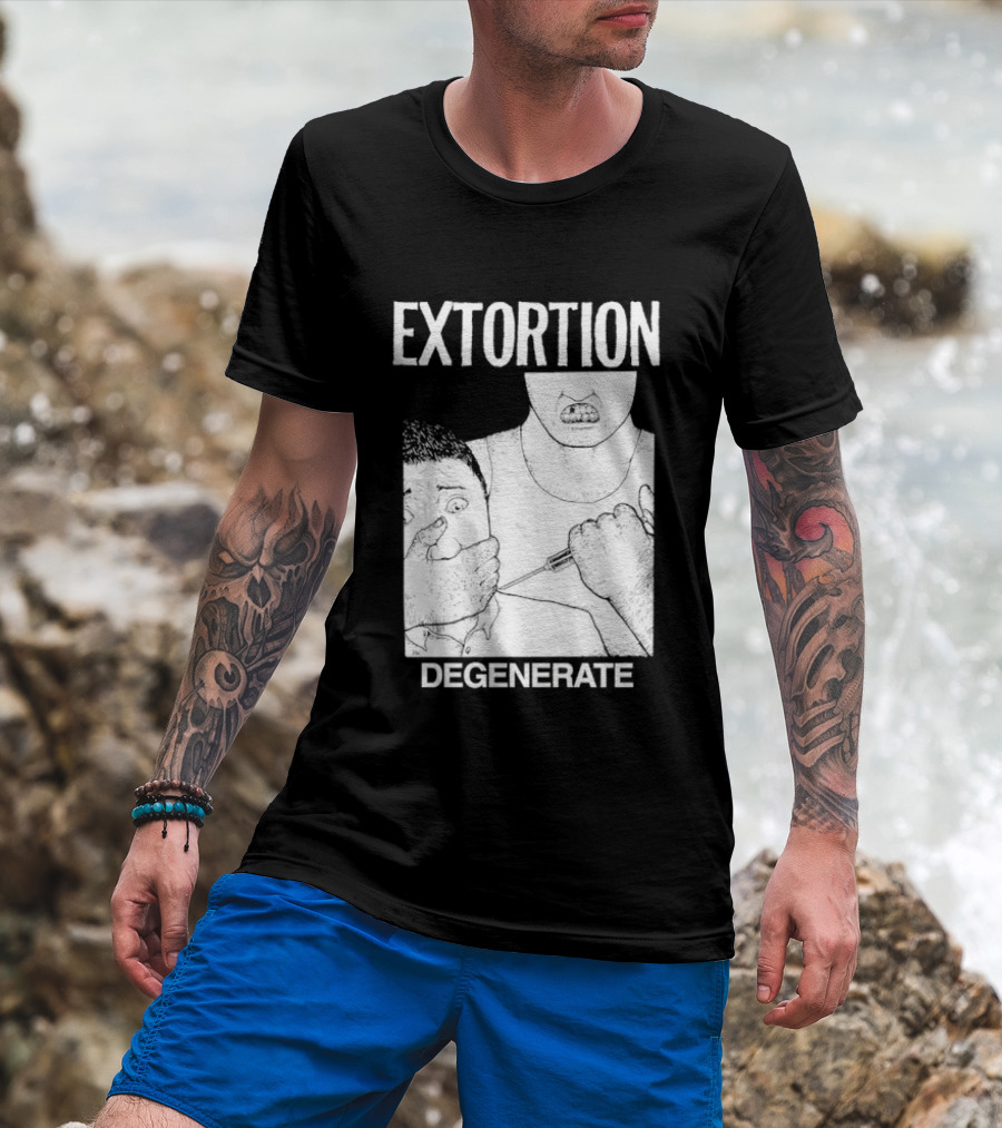Extortion Degenerate Hardcore Punk Powerviolence Band Merch T-Shirt