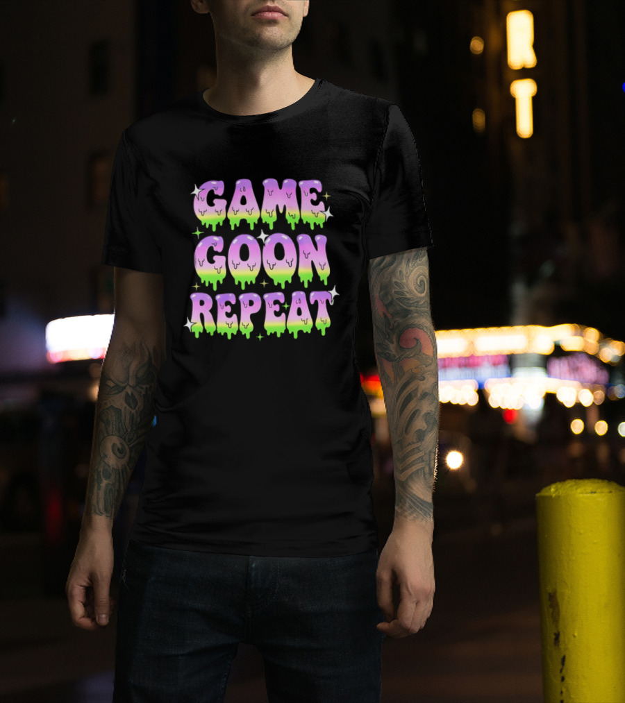 Game Goon Repeat Dripping Gamer Slang Pixel T-Shirt
