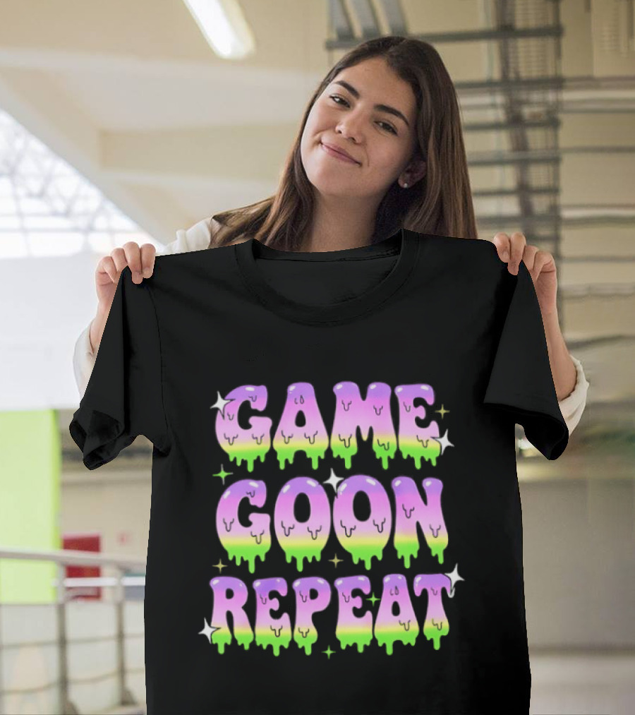 Game Goon Repeat Dripping Gamer Slang Pixel T-Shirt