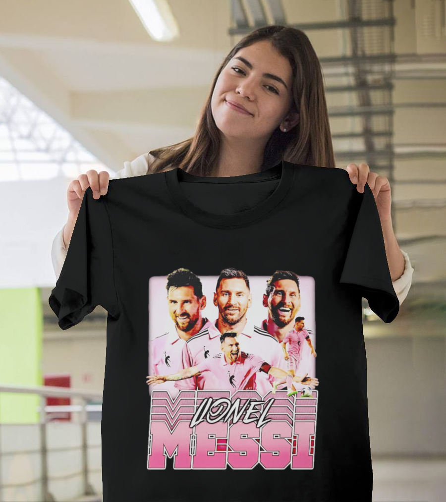 Lionel Messi Inter Miami Celebration Pink Jersey T-Shirt