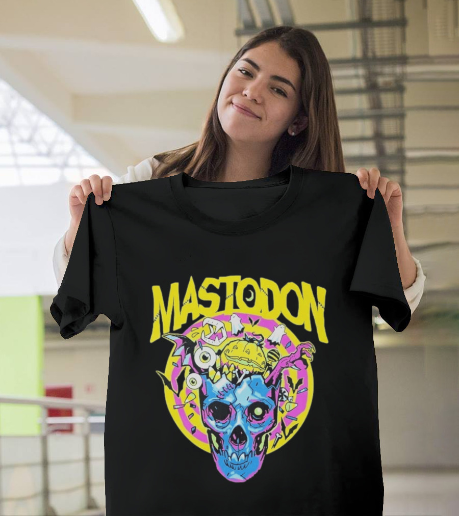 Mastodon Samhain Splosion Skull Halloween Pumpkin Bat Horn Eyeball Explosion T-Shirt
