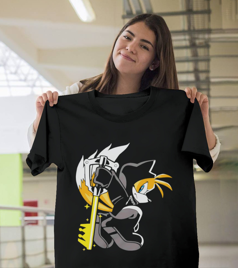 Tails The Fox In Organization XIII Cloak Holding Keyblade T-Shirt