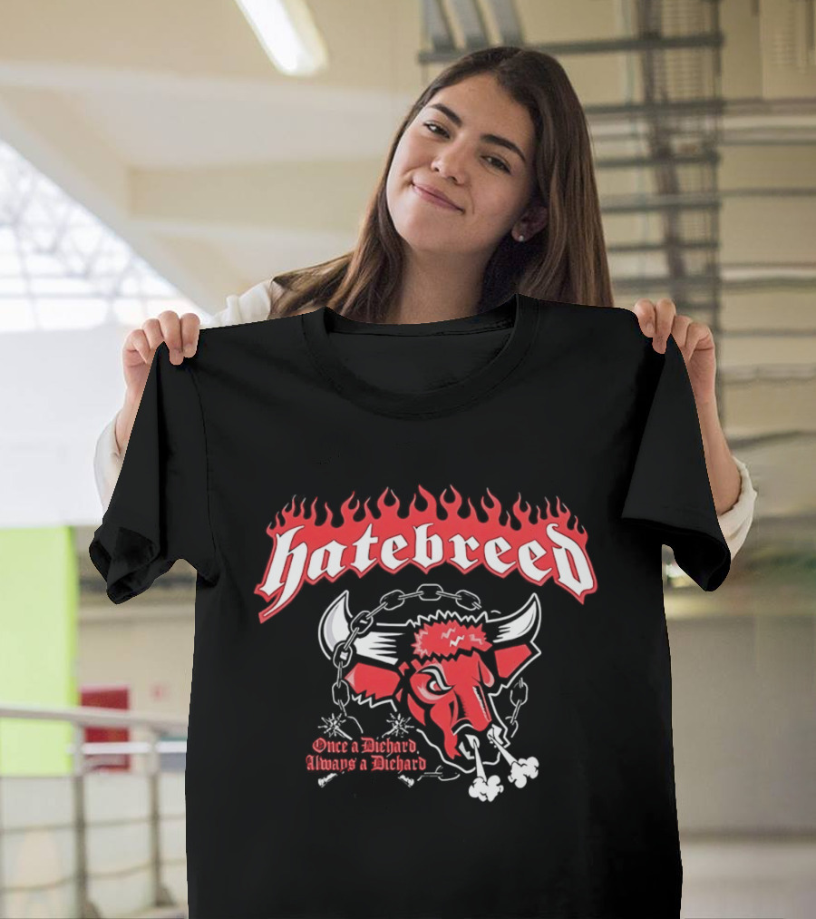 Hatebreed Once A Diehard Always A Diehard Bull Flames Chain T-Shirt