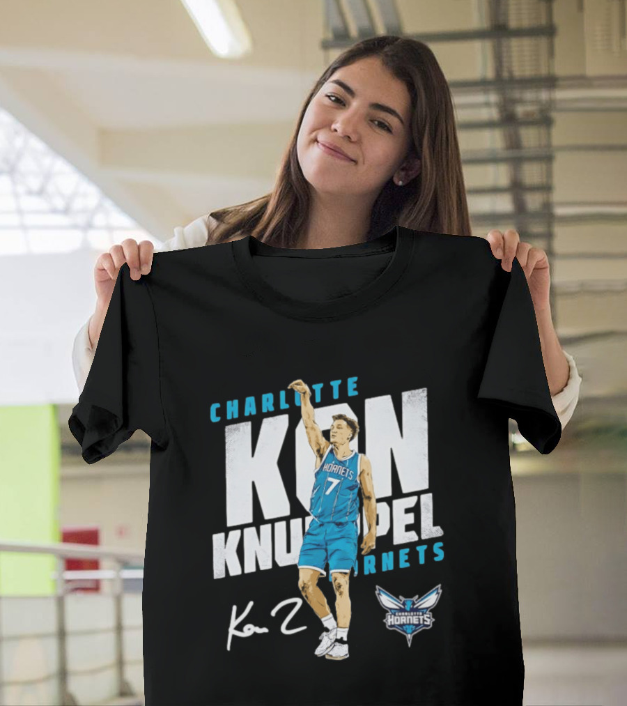 Charlotte Hornets Kon Knueppel Basketball 7 Signature T-Shirt