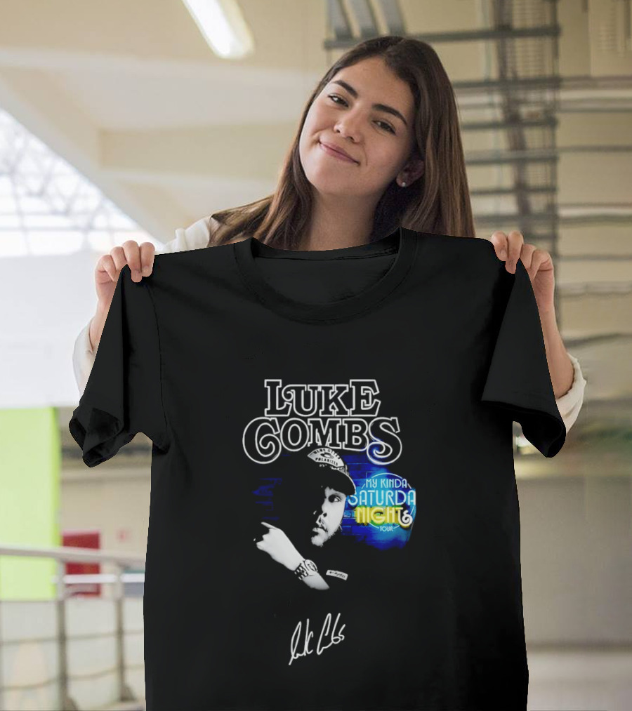 Luke Combs My Kinda Saturday Night Tour Signature Hat T-Shirt