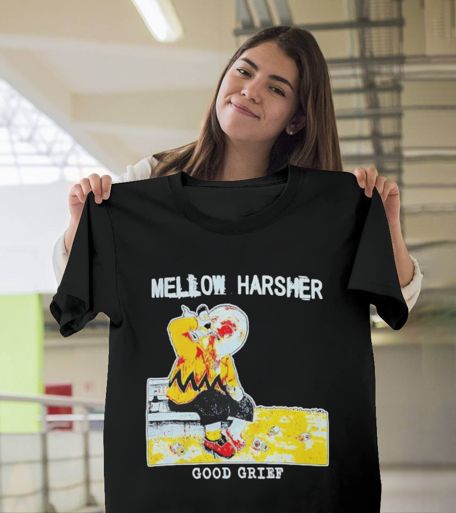 Mellow Harsher Good Grief Charlie Brown Drinking Image T-Shirt