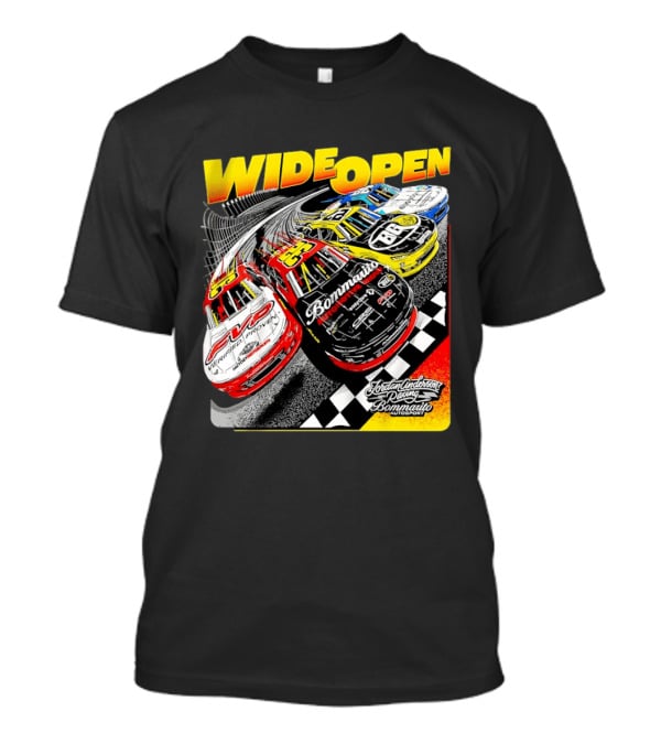 Wide Open Jordan Anderson Racing Bommarito Autosport Race Cars Checkered Track T-Shirt