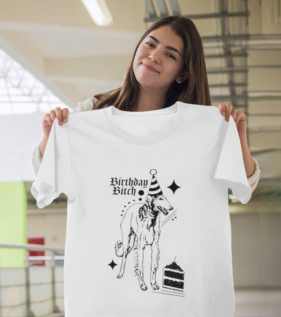 Birthday Bitch Dog Party Hat Cake Celebration Fun T-Shirt